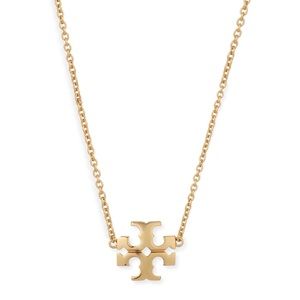 TORY BURCH • Gold Kira Logo Charm Pendant Necklace